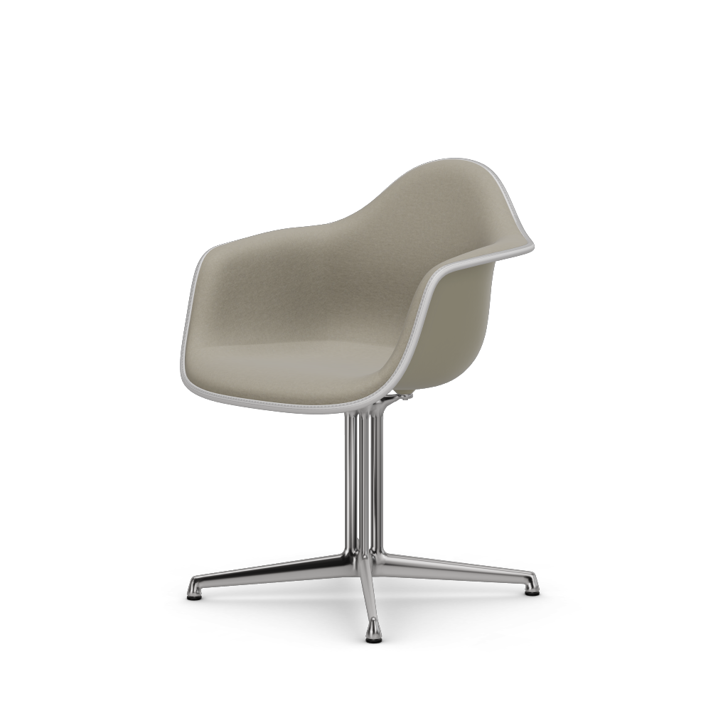 EAMES Plastic Armchair Dal (with Full Upholstery) (Color of Seat Shell -PEBBLE) (Request Info)