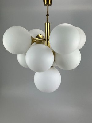 9-Flame Sputnik Chandelier in Opaline Glass from Kaiser Leuchten, 1960s-EJL-1445109