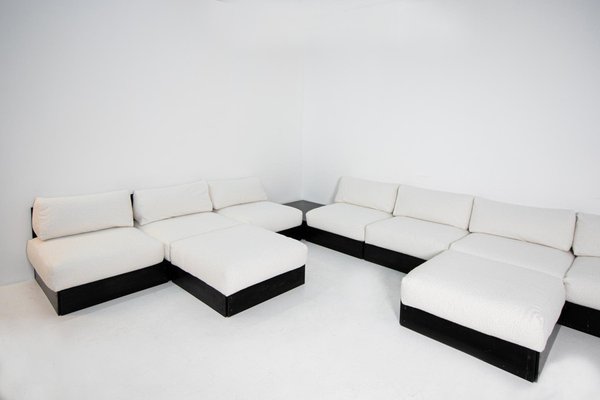 9-Seat Sofa in White Bouclè by Rolf Heide for ICF, 1970s, Set of 2-RCE-1099738