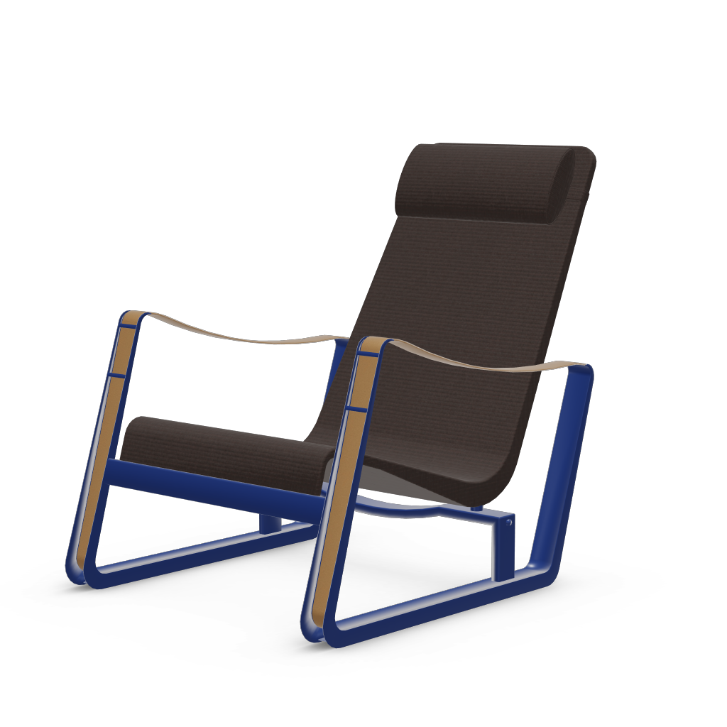 Cite Lounge Chair (Prouve Bleu Marcoule powder-coated (smooth)) by Vitra