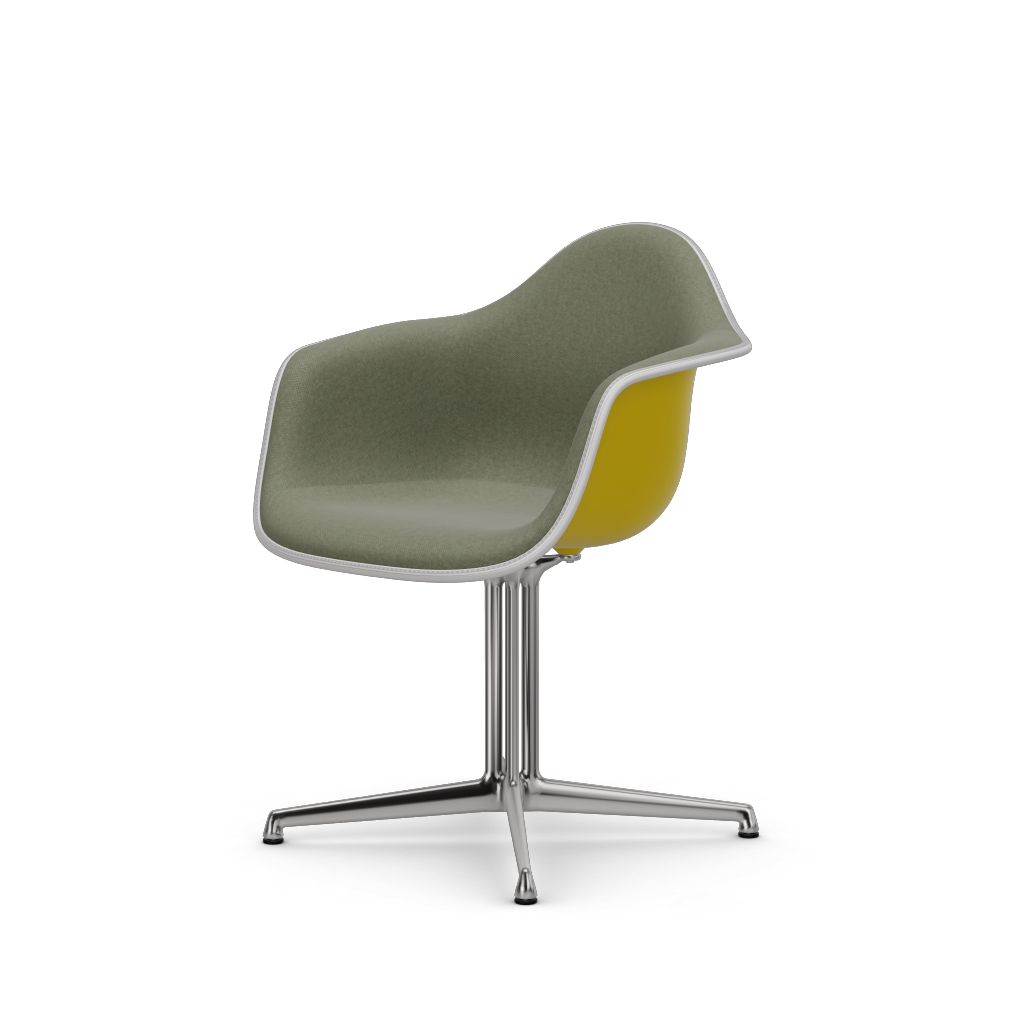 EAMES Plastic Armchair Dal (with Full Upholstery) (Color of Seat Shell -SUNLIGHT) (Request Info)