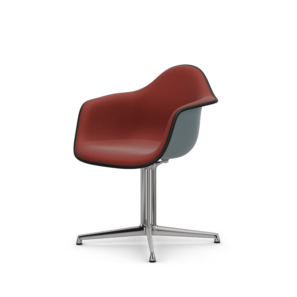 EAMES Plastic Armchair Dal (with Full Upholstery) (Color of Seat Shell -Ice Grey) (Request Info)