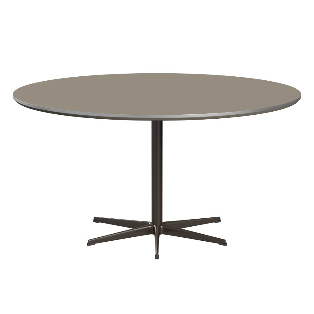 Circular - A826, Dining Table, Ø 145 Cm by Fritz Hansen #Fenix / Brown Ottawa (717)/Brushed metal / Aluminium - Matt/Powder Coated Aluminium / Brown Bronze