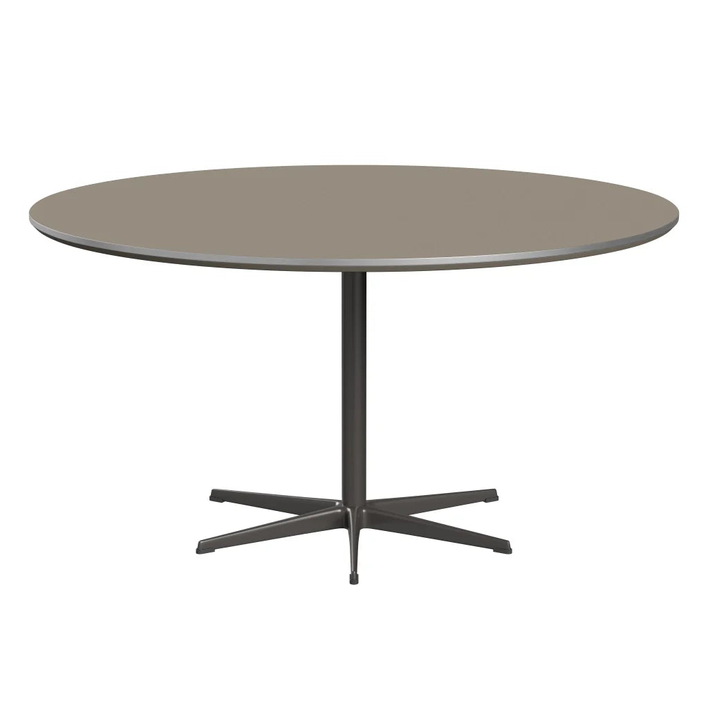 Circular - A826, Dining Table, Ø 145 Cm by Fritz Hansen #Fenix / Brown Ottawa (717)/Brushed metal / Aluminium - Matt/Powder Coated Aluminium / Warm Graphite