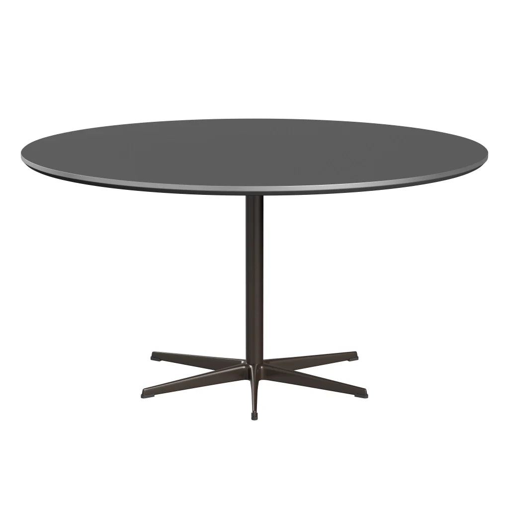 Circular - A826, Dining Table, Ø 145 Cm by Fritz Hansen #Fenix / Grey Bromo (724)/Brushed metal / Aluminium - Matt/Powder Coated Aluminium / Brown Bronze