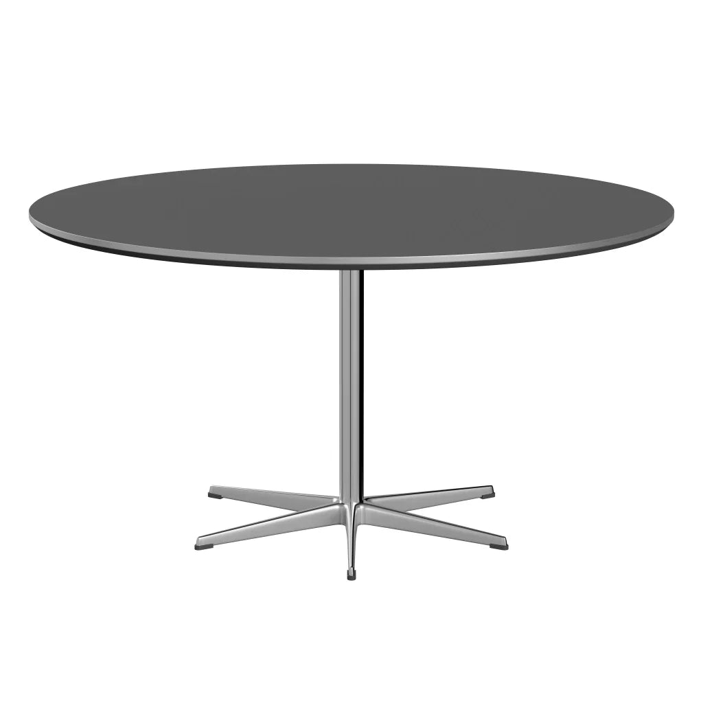 Circular - A826, Dining Table, Ø 145 Cm by Fritz Hansen #Fenix / Grey Bromo (724)/Brushed metal / Aluminium - Matt/Brushed metal / Aluminium - Matt