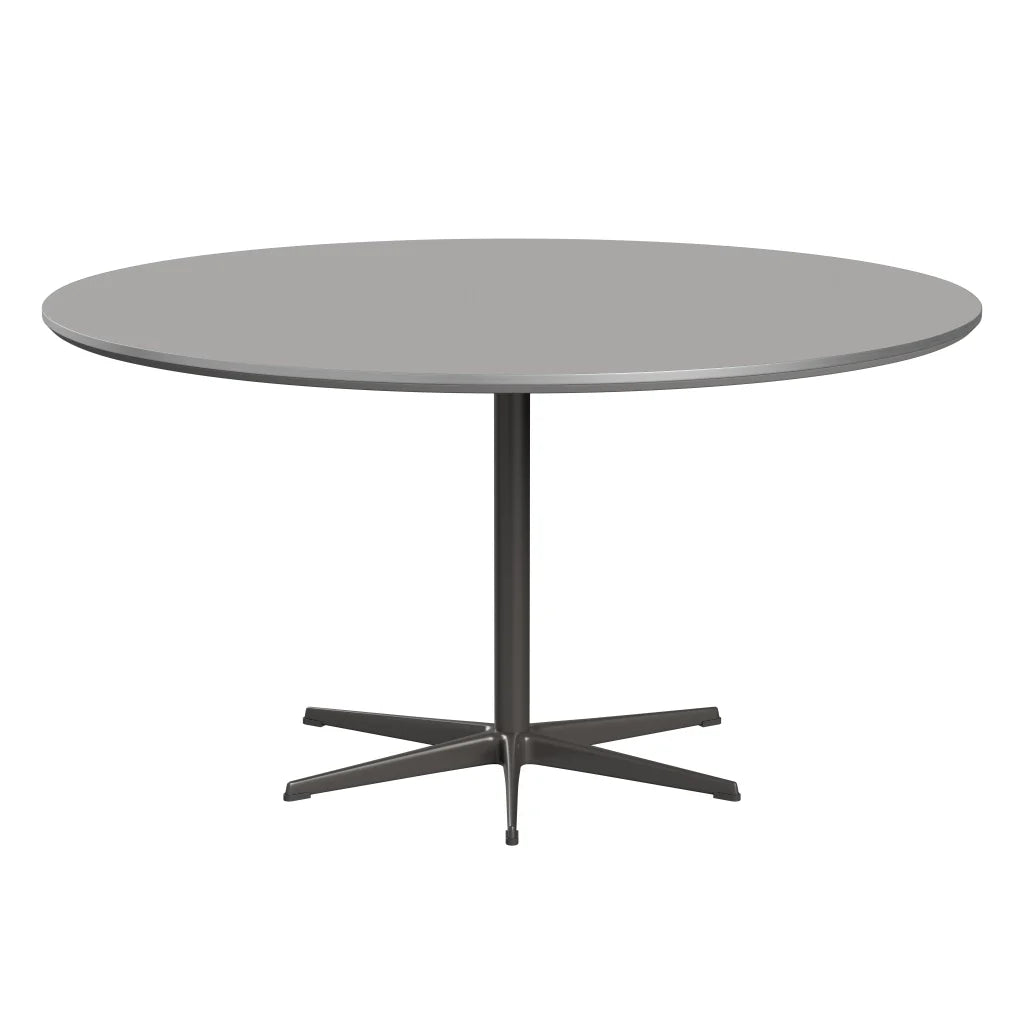 Circular - A826, Dining Table, Ø 145 Cm by Fritz Hansen #Fenix / Grey Efeso (725)/Brushed metal / Aluminium - Matt/Powder Coated Aluminium / Warm Graphite