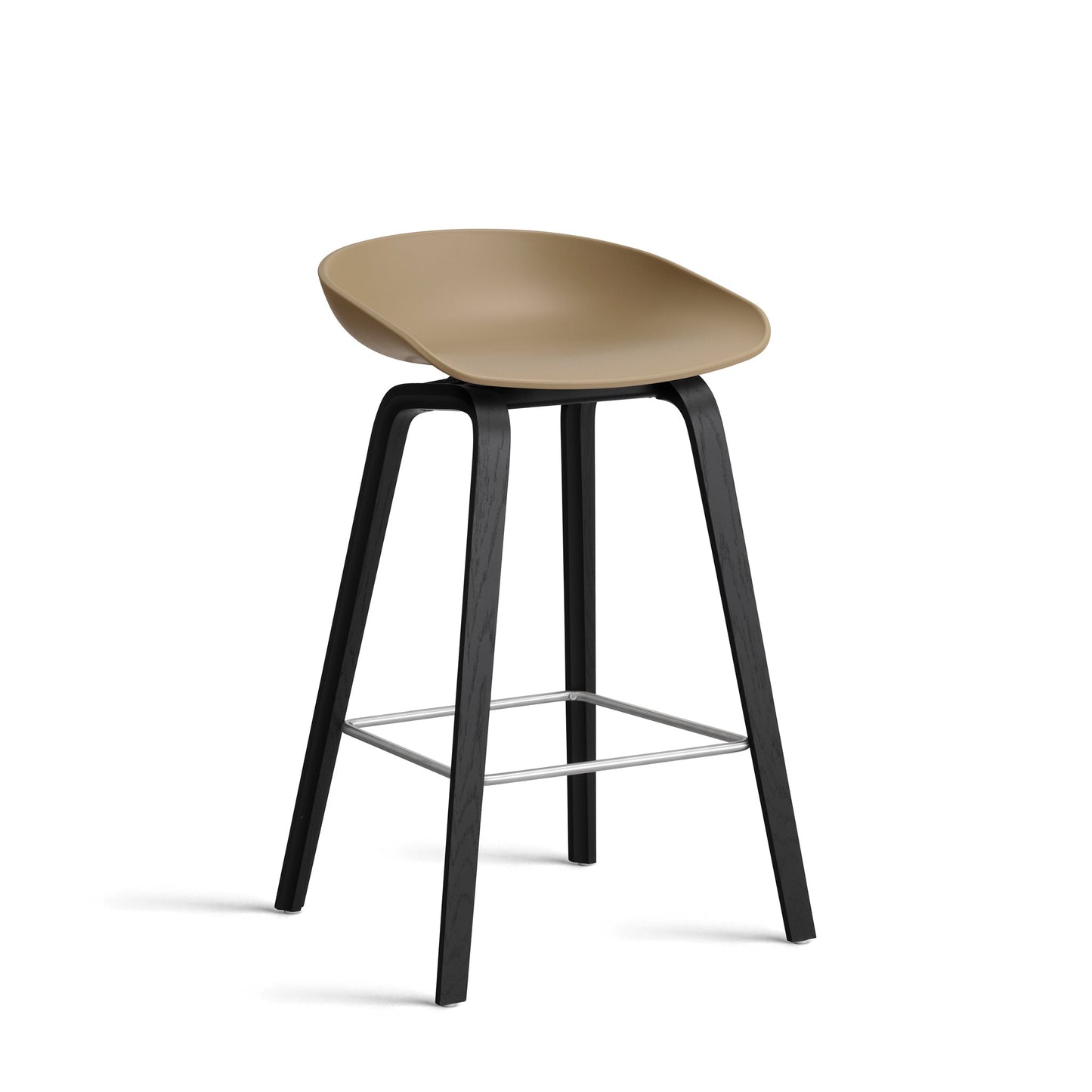 About A Stool Aas 32 by Hay #Polypropylene | Clay/Oak | Black Water-Based Lacquered/Stainless Steel