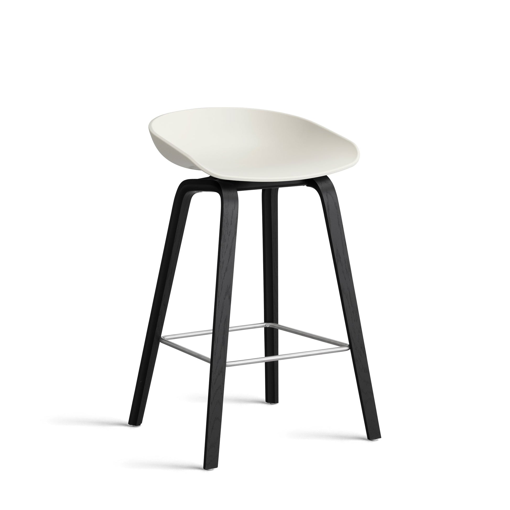 About A Stool Aas 32 by Hay #Polypropylene | Melange Cream/Oak | Black Water-Based Lacquered/Stainless Steel