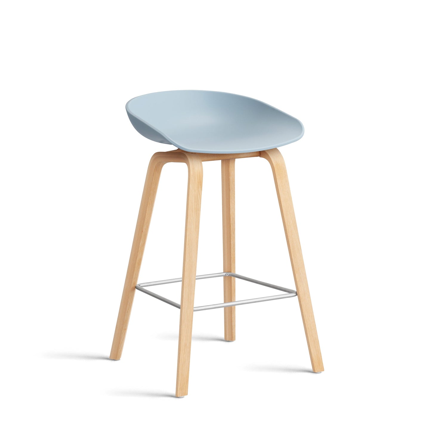 About A Stool Aas 32 by Hay #Polypropylene | Slate Blue/Oak | Soaped/Stainless Steel