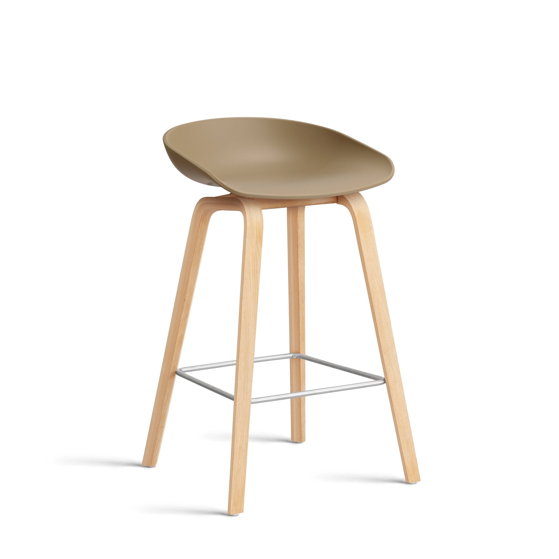 About A Stool Aas 32 by Hay #Polypropylene | Clay/Oak | Soaped/Stainless Steel