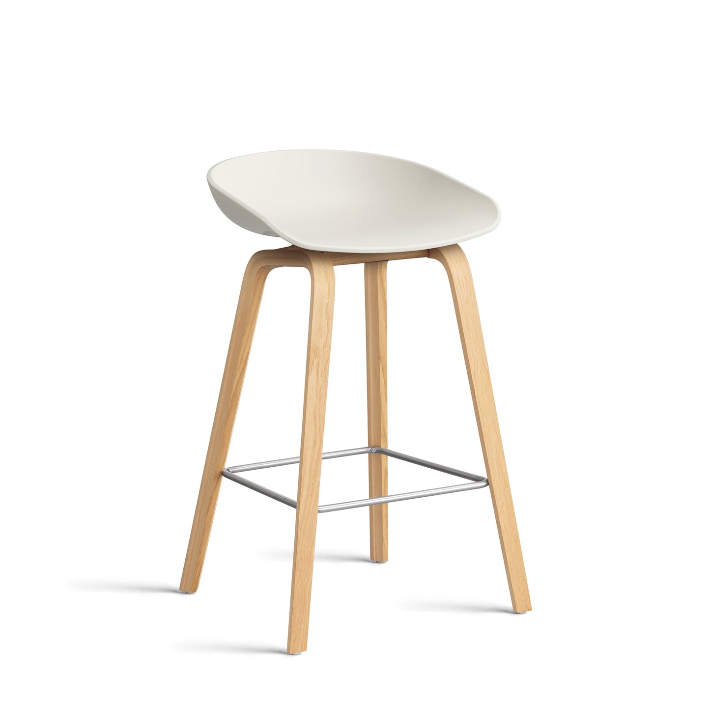 About A Stool Aas 32 by Hay #Polypropylene | Melange Cream/Oak | Water-Based Lacquered/Stainless Steel