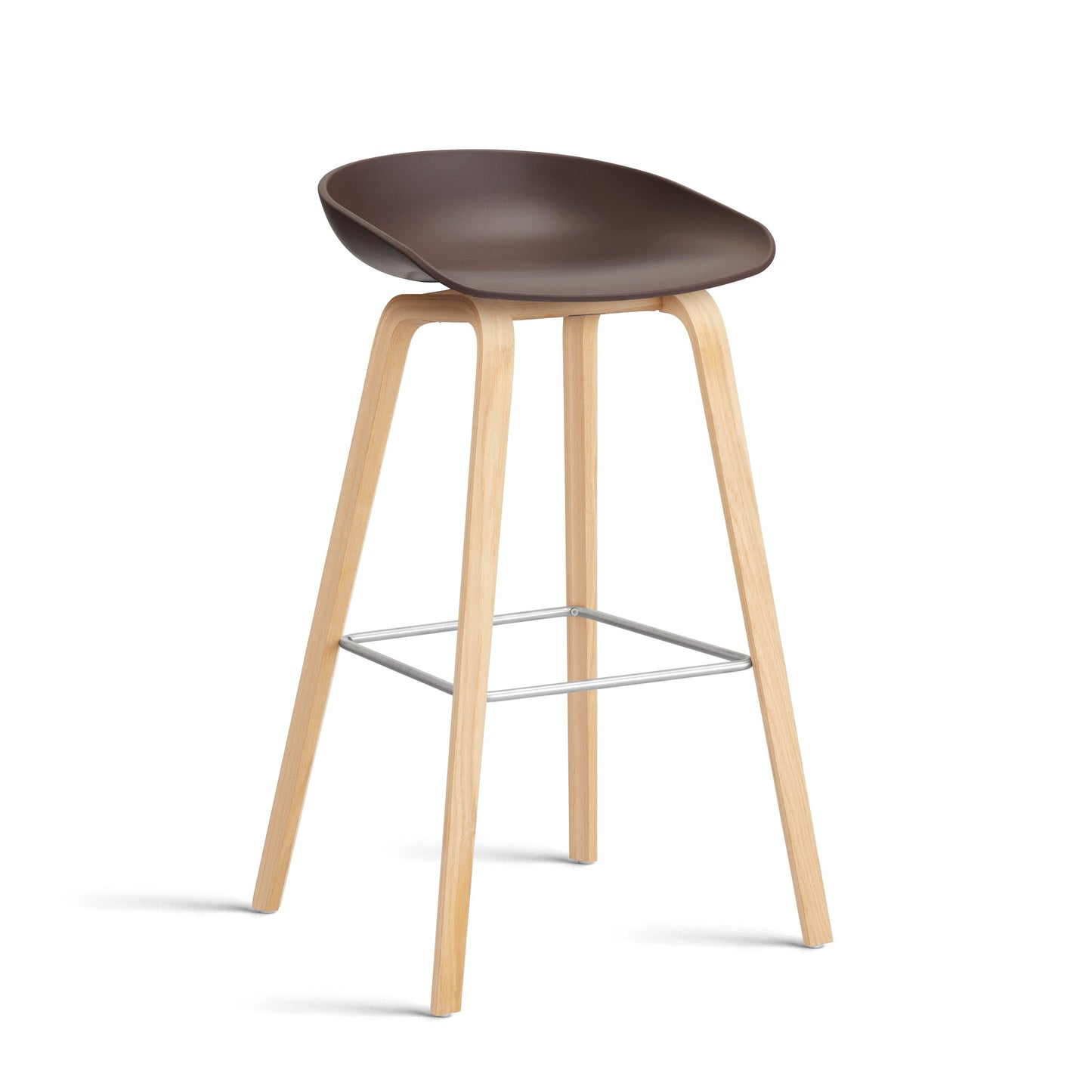 About A Stool Aas 32 by Hay #Polypropylene | Raisin/Oak | Soaped/Stainless Steel