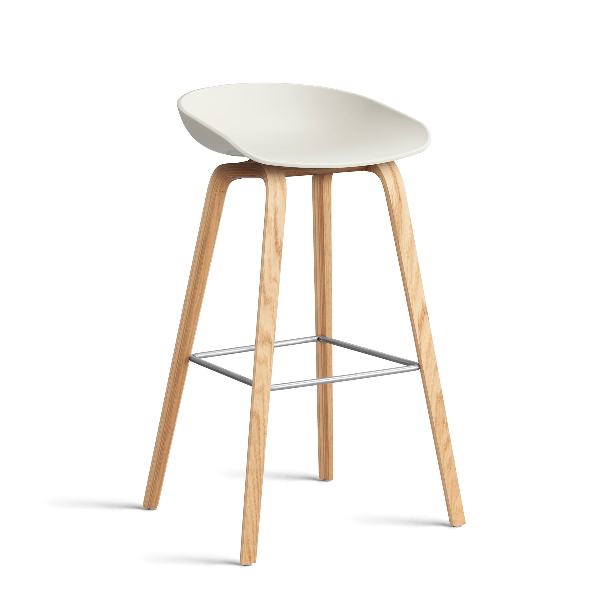 About A Stool Aas 32 by Hay #Polypropylene | Melange Cream/Oak | Water-Based Lacquered/Stainless Steel