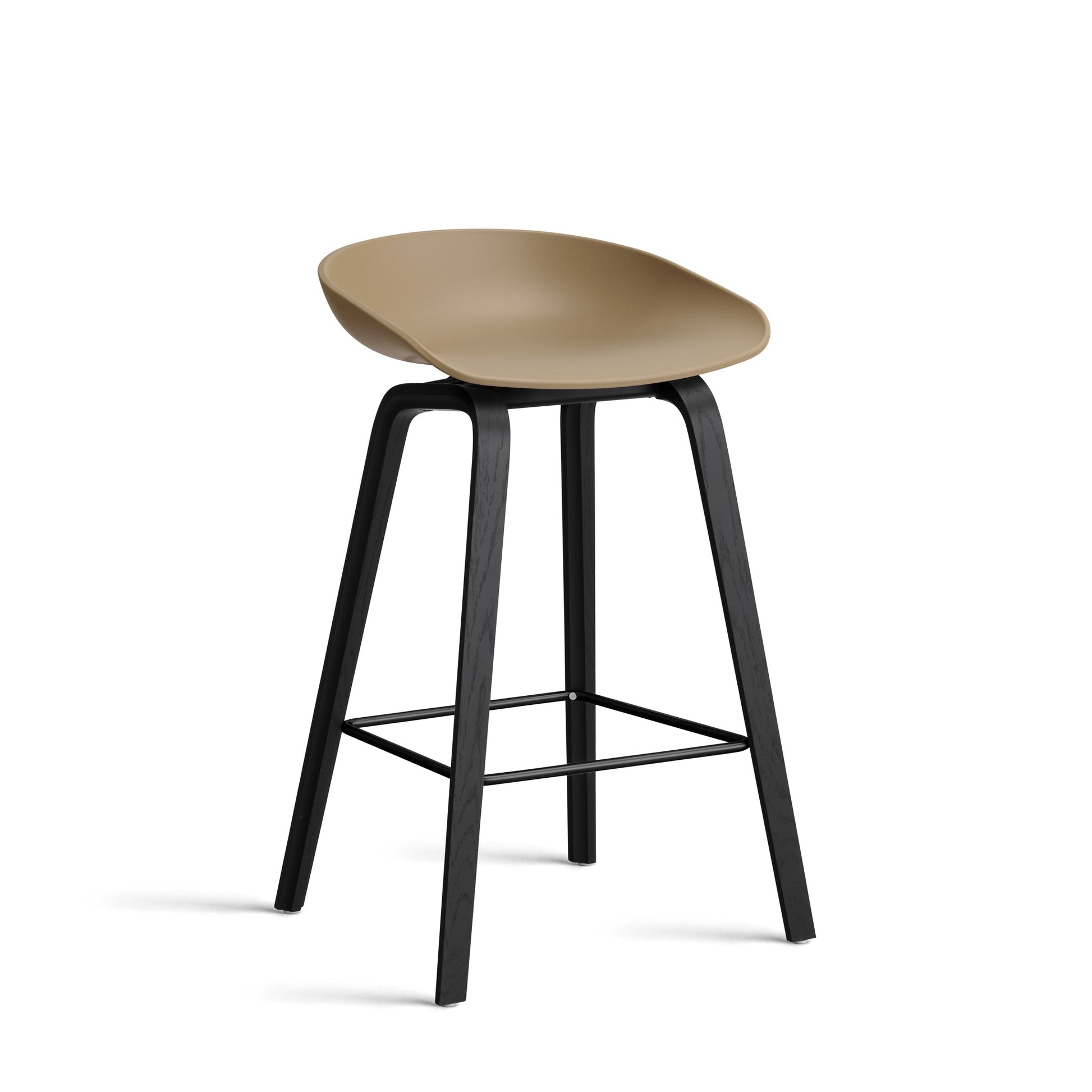 About A Stool Aas 32 by Hay #Polypropylene | Clay/Oak | Black Water-Based Lacquered/Black Powder Coated Steel