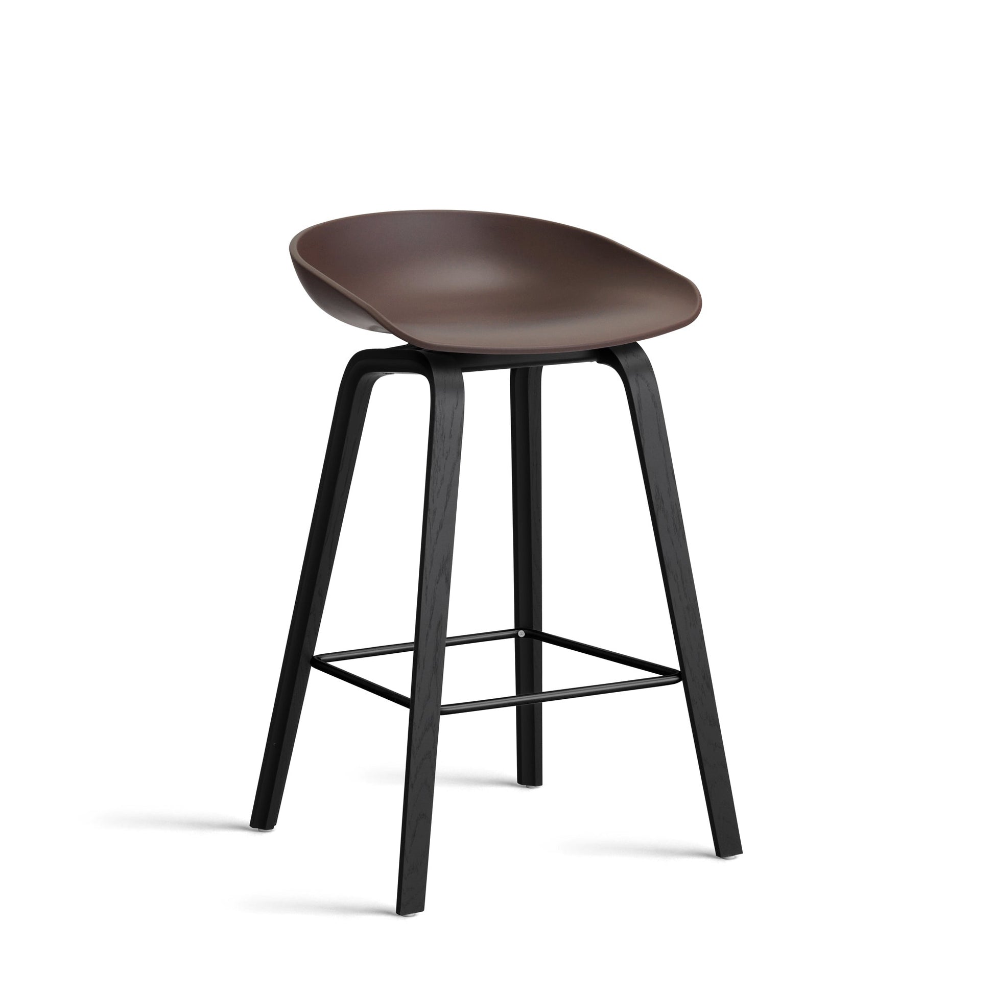 About A Stool Aas 32 by Hay #Polypropylene | Raisin/Oak | Black Water-Based Lacquered/Black Powder Coated Steel