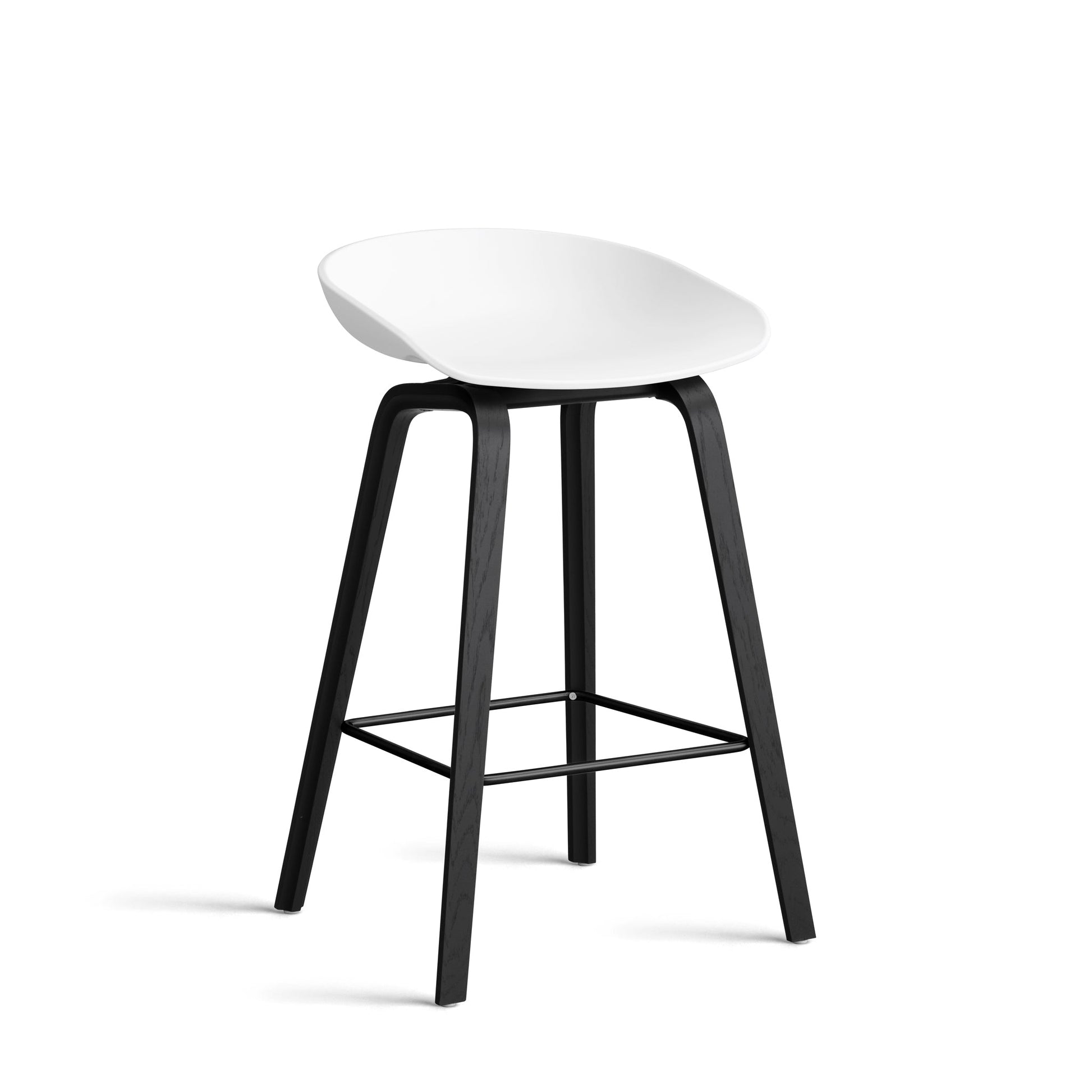 About A Stool Aas 32 by Hay #Polypropylene | White/Oak | Black Water-Based Lacquered/Black Powder Coated Steel