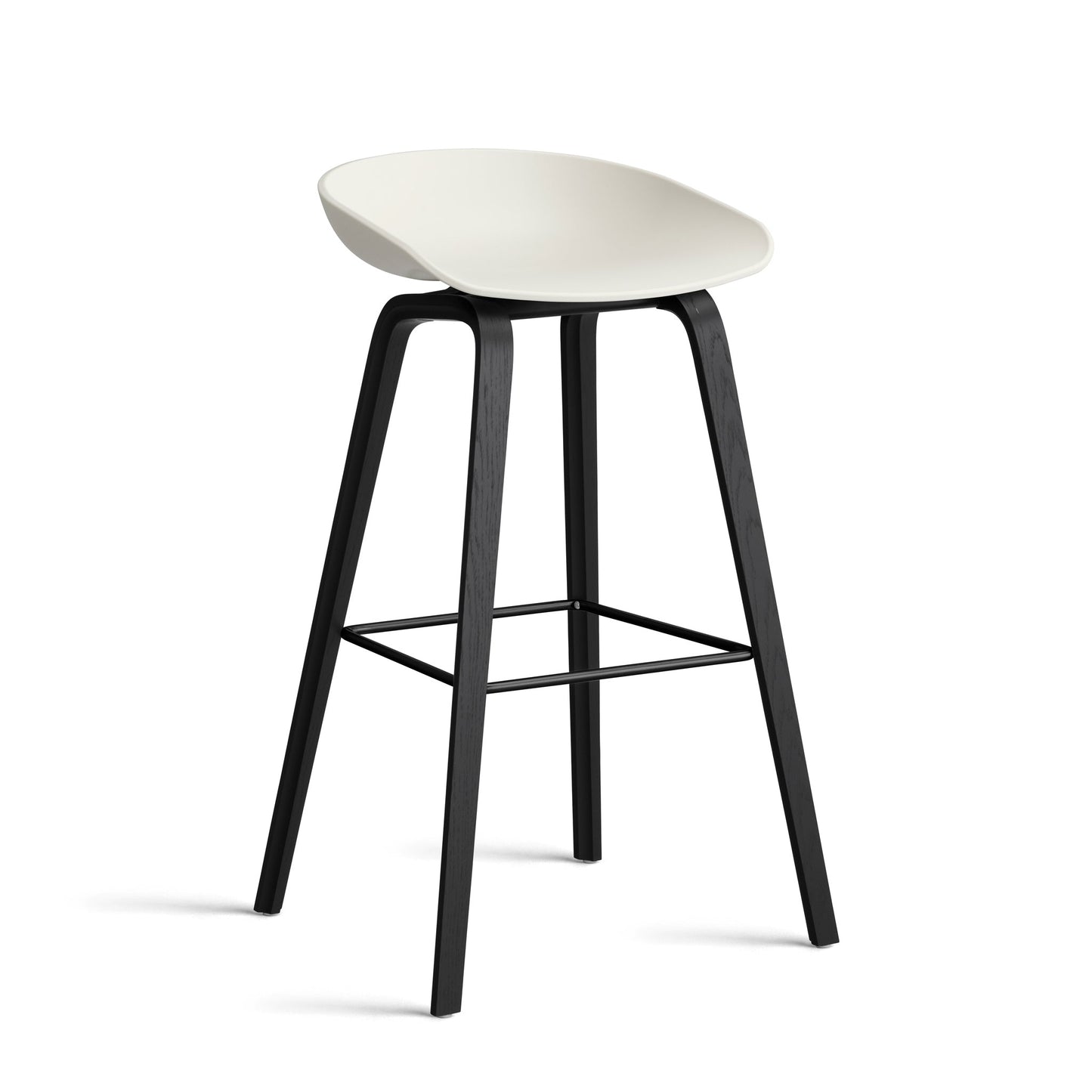 About A Stool Aas 32 by Hay #Polypropylene | Melange Cream/Oak | Black Water-Based Lacquered/Black Powder Coated Steel