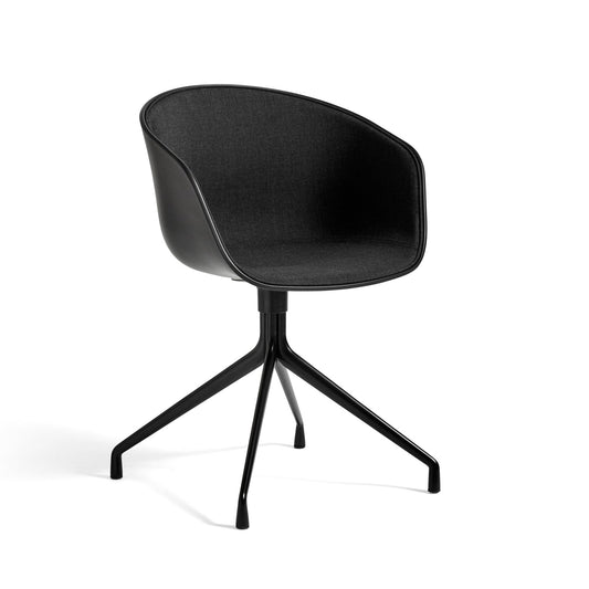 About A Chair Aac 20 (Front Upholstery) by Hay #Black Polypropylene / Black Powder coated Aluminium / remix-183