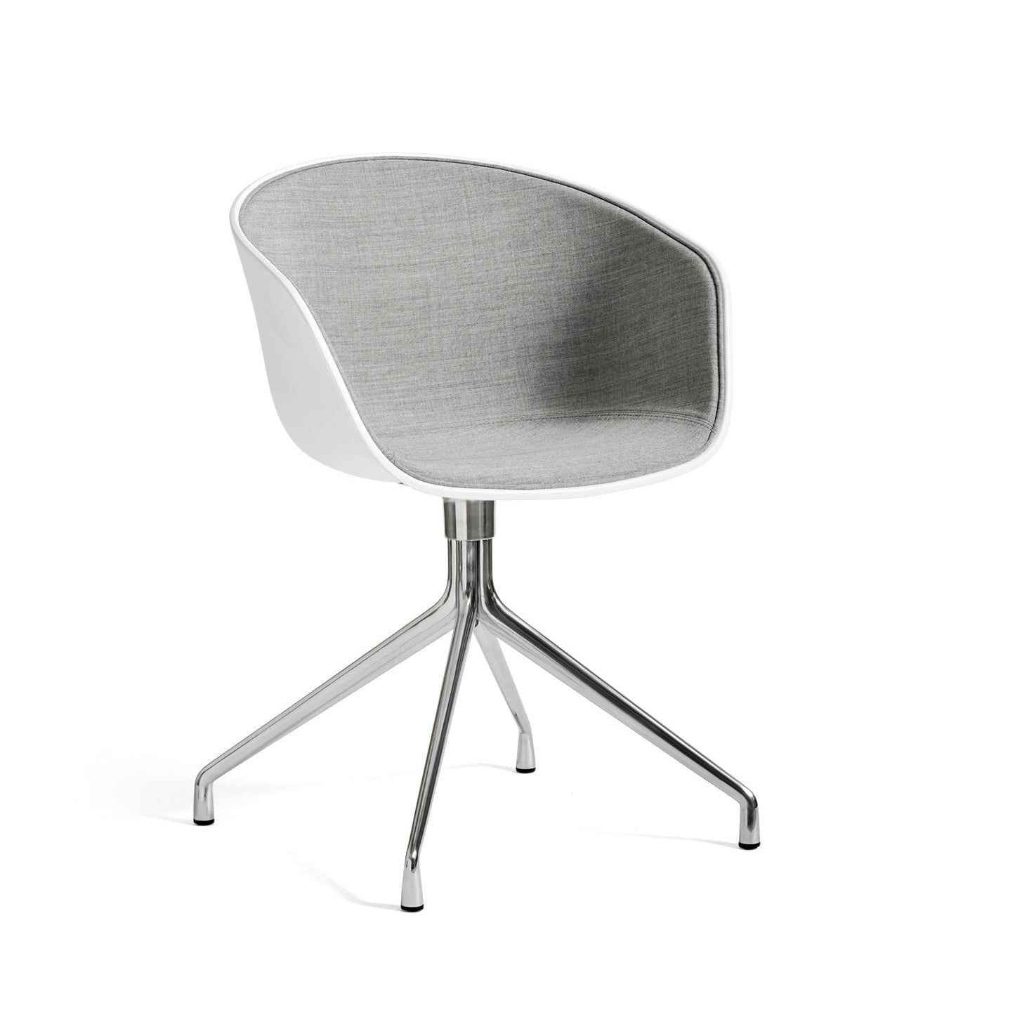 About A Chair Aac 20 (Front Upholstery) by Hay #White Polypropylene / Polished Aluminium / remix-123