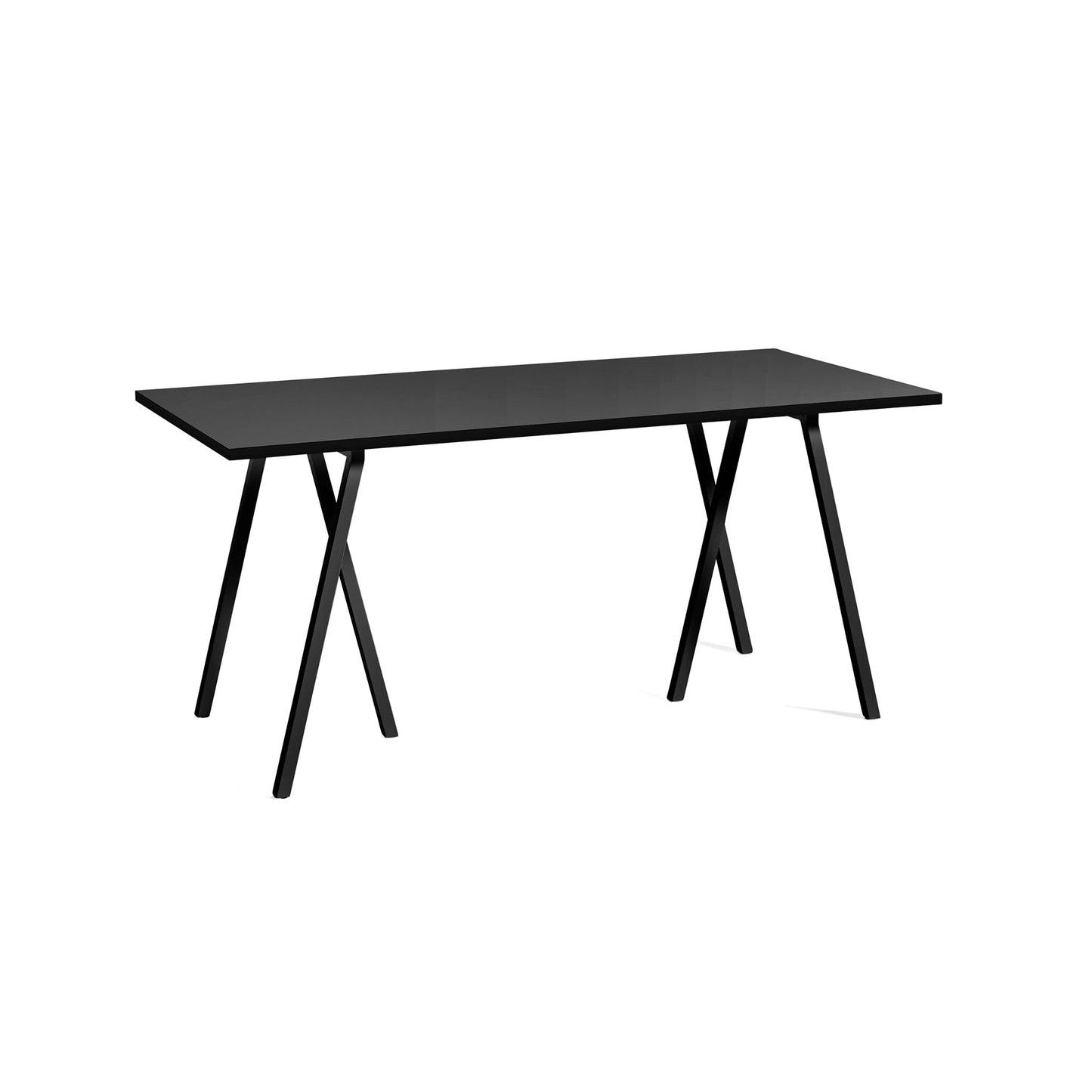 Loop Stand Table by Hay #W160 x L77 x H74 / Black Powder coated Steel / Black Linoleum