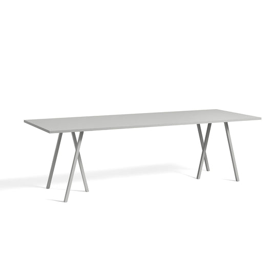 Loop Stand Table by Hay #W250 x L92 x H74 / Grey Powder coated Steel / Grey Linoleum