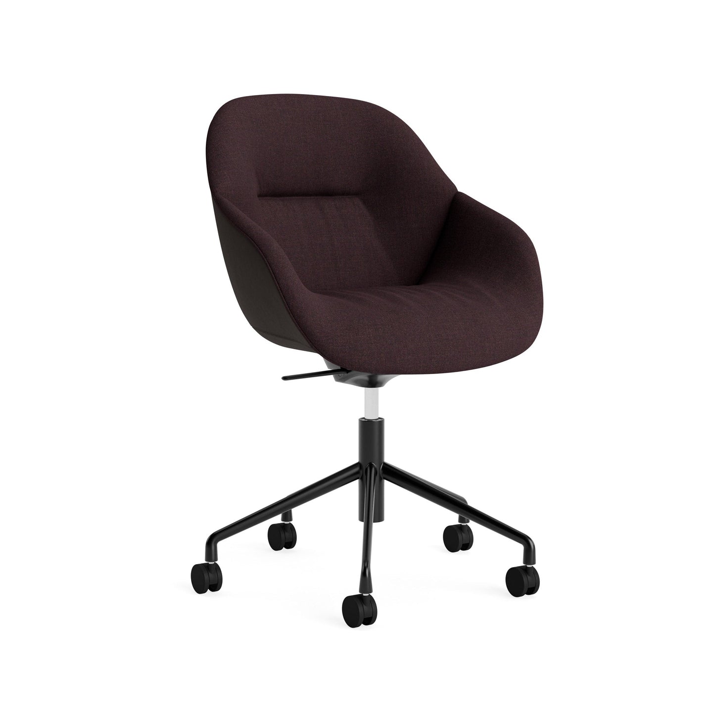 About A Chair Aac 155 Soft Duo by Hay #Black Powder coated Aluminium/Remix | 373/Sense | Dark brown