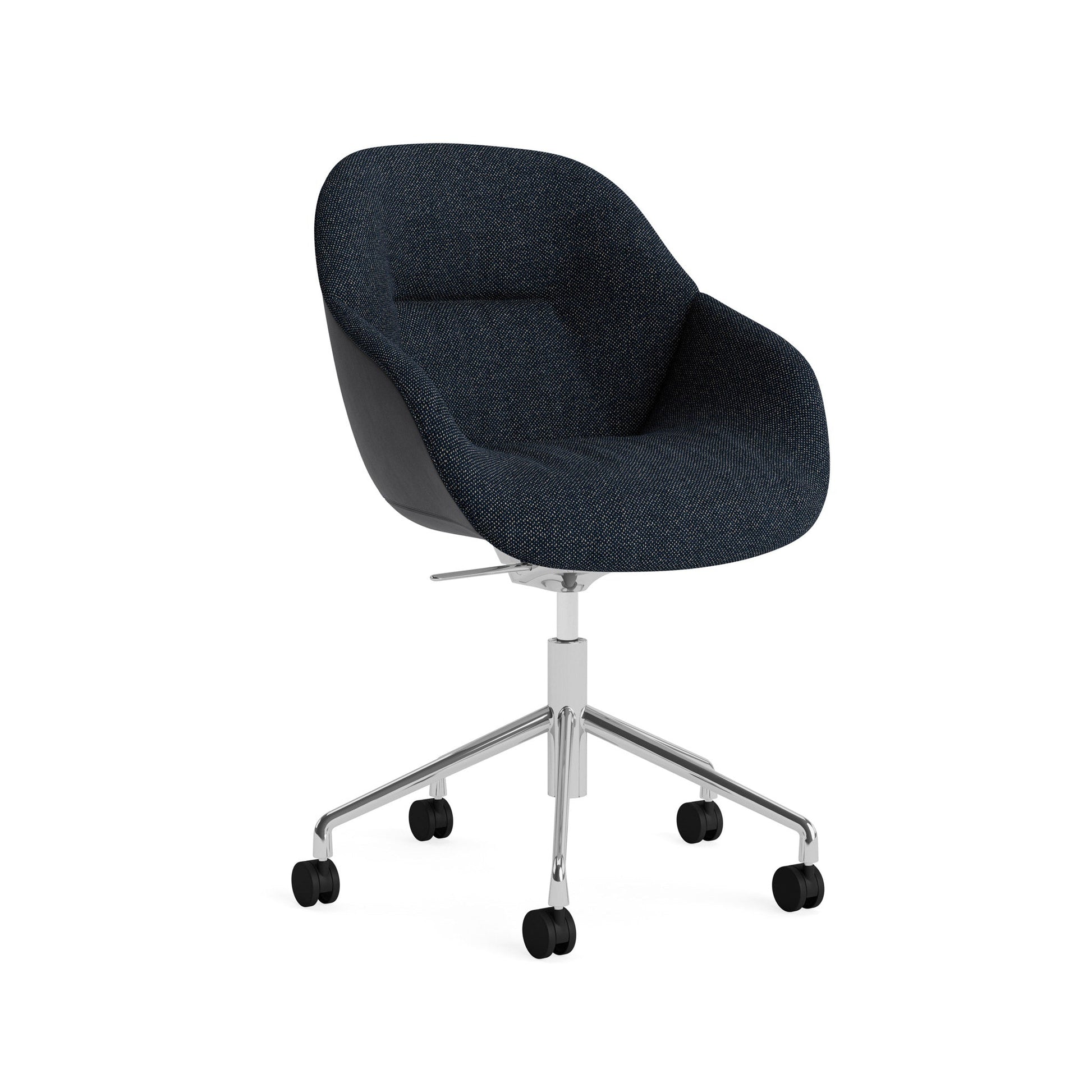 About A Chair Aac 155 Soft Duo by Hay #Polished Aluminium/Fairway | Dark blue/Sense | Black