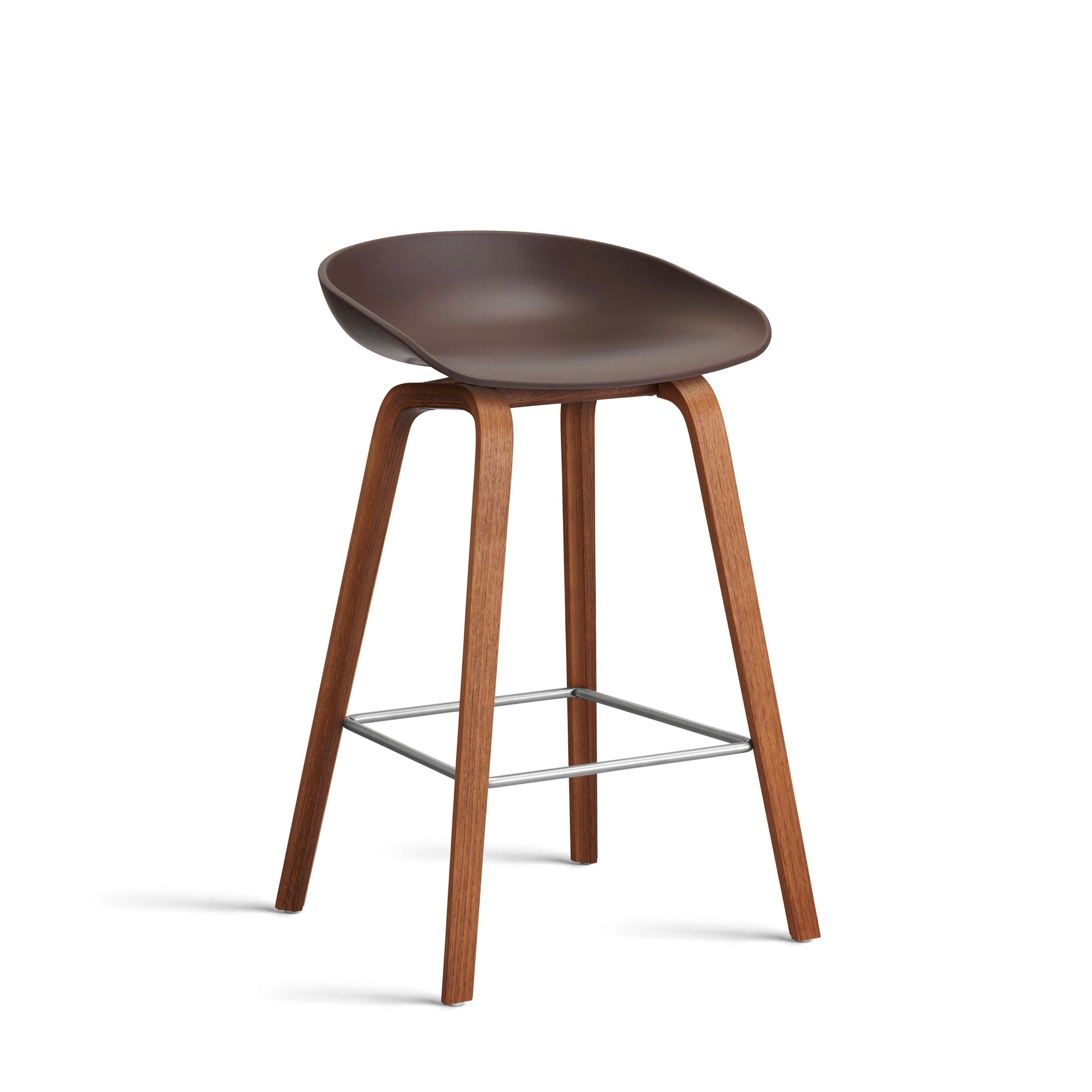 About A Stool Aas 32 by Hay #Polypropylene | Raisin/Walnut | Water-Based Lacquered/Stainless Steel