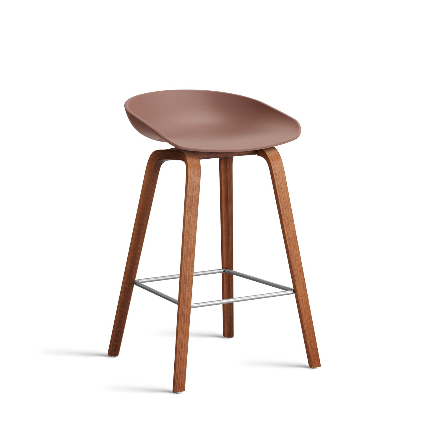 About A Stool Aas 32 by Hay #Polypropylene | Soft Brick/Walnut | Water-Based Lacquered/Stainless Steel