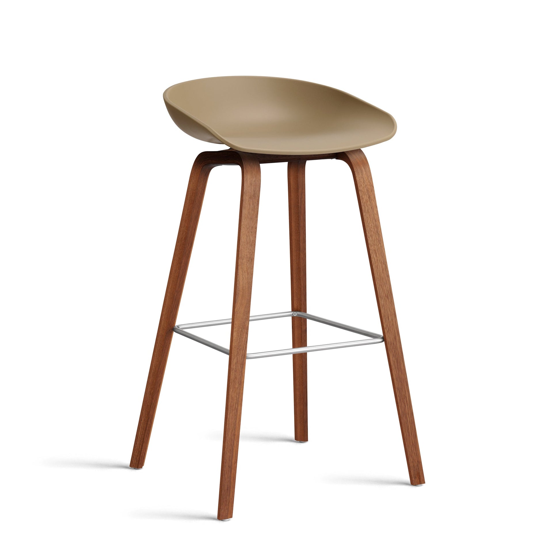 About A Stool Aas 32 by Hay #Polypropylene | Clay/Walnut | Water-Based Lacquered/Stainless Steel