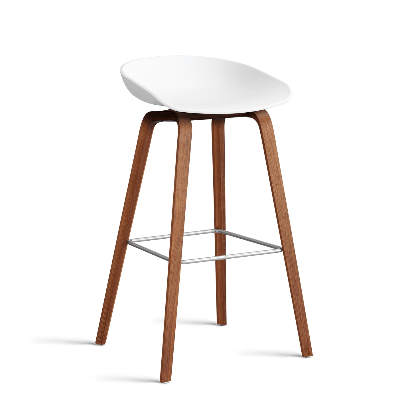 About A Stool Aas 32 by Hay #Polypropylene | White/Walnut | Water-Based Lacquered/Stainless Steel