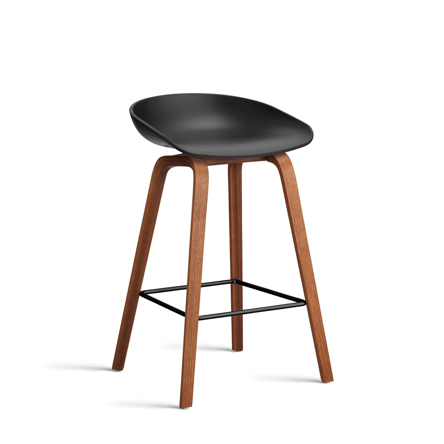 About A Stool Aas 32 by Hay #Polypropylene | Black/Walnut | Water-Based Lacquered/Black Powder Coated Steel