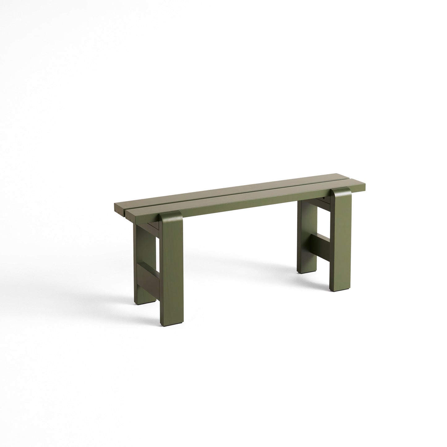 Weekday Bench by Hay #H45 x W111 x L23/Olive Water-based lacquered Solid pinewood/Olive Water-based lacquered Solid pinewood