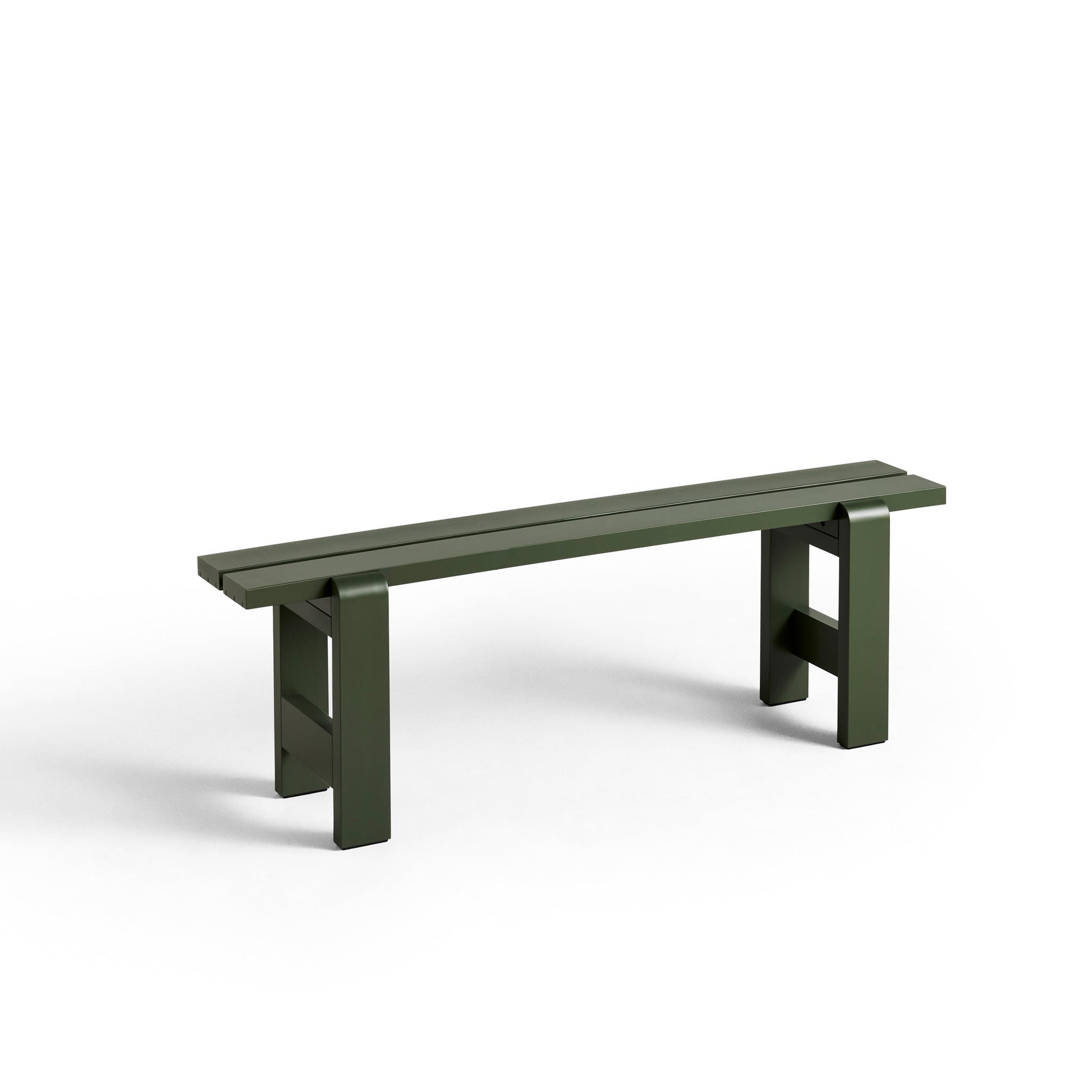 Weekday Bench by Hay #H45 x W140 x L23/Olive Water-based lacquered Solid pinewood/Olive Water-based lacquered Solid pinewood