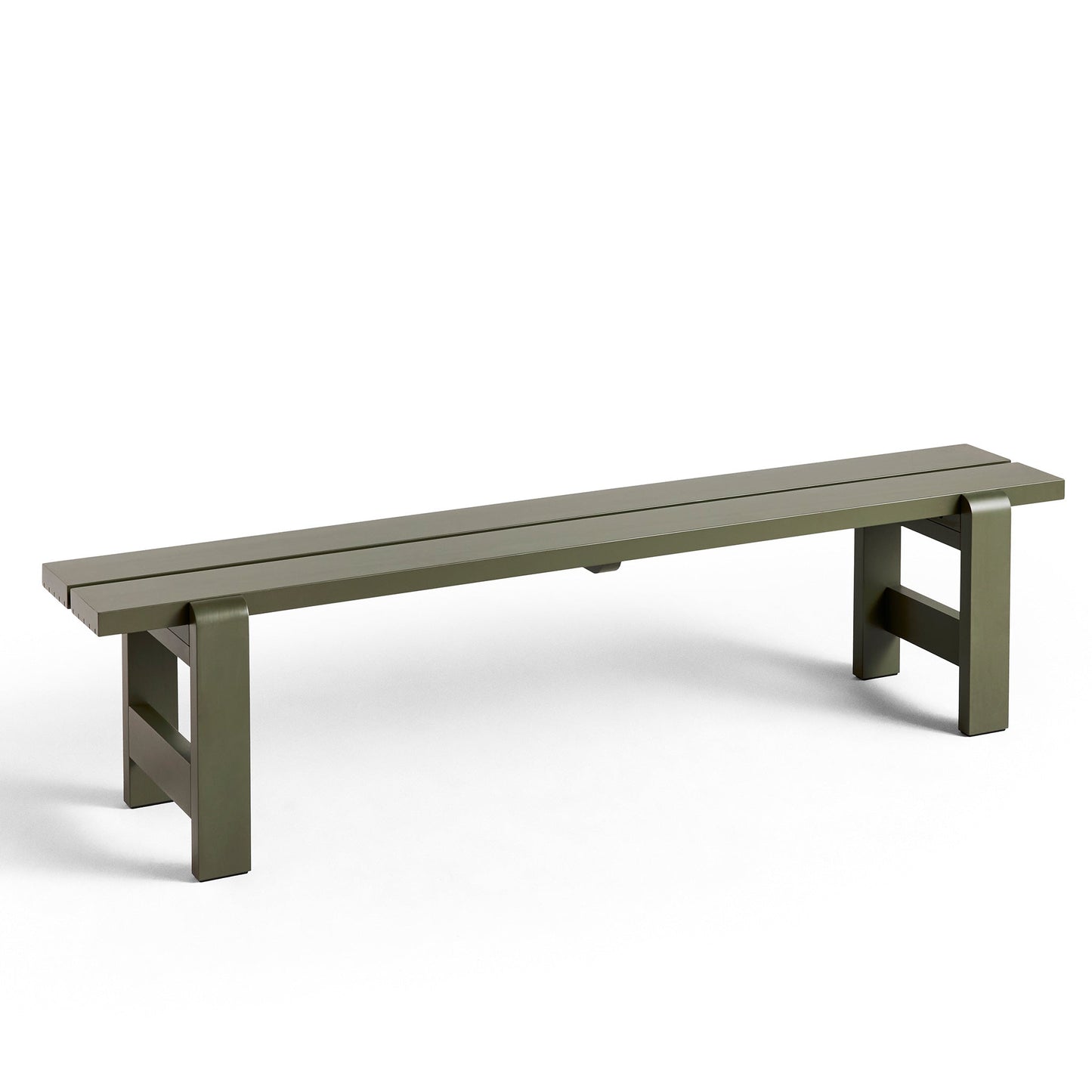 Weekday Bench by Hay #H45 x W190 x L32/Olive Water-based lacquered Solid pinewood/Olive Water-based lacquered Solid pinewood