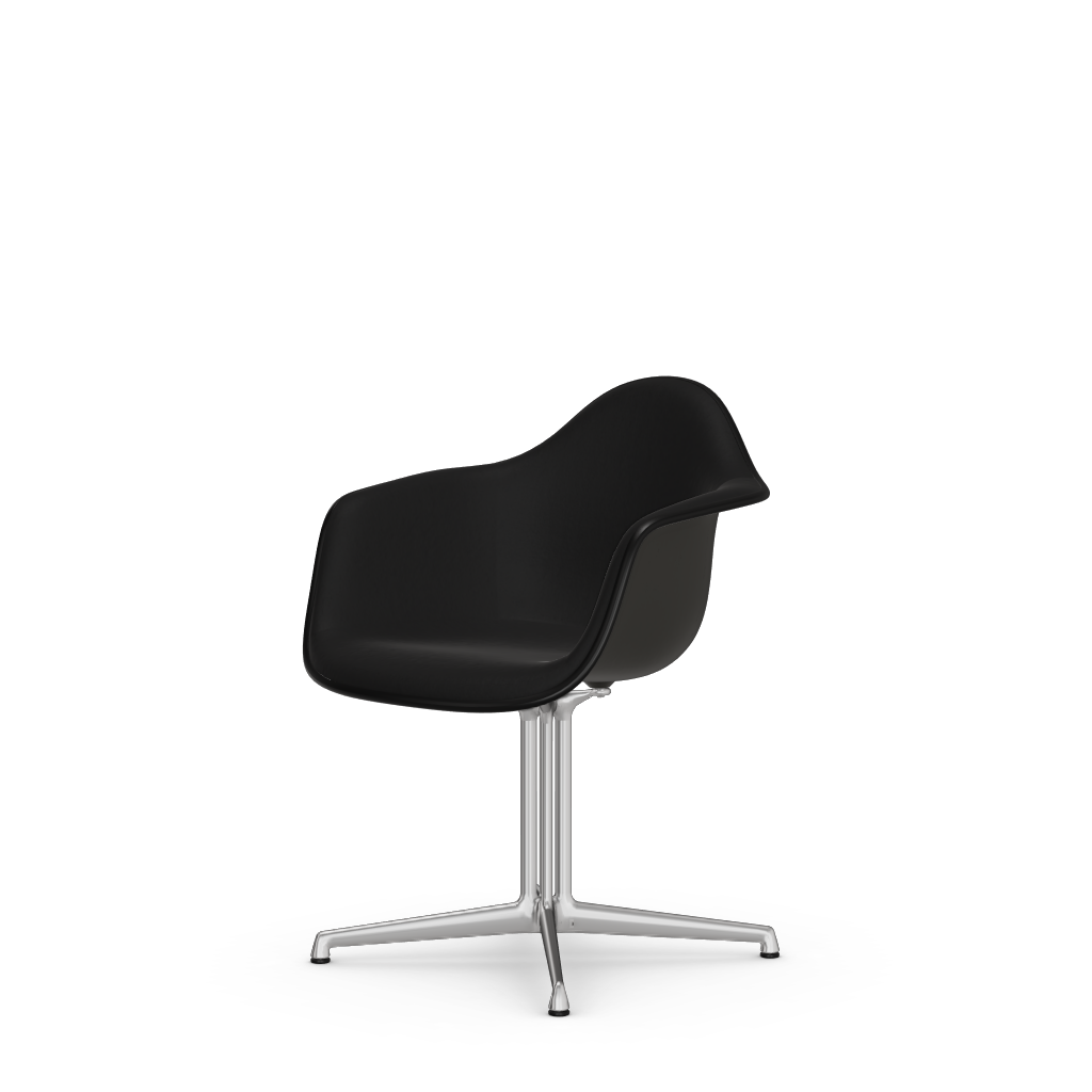 EAMES Plastic Armchair Dal (with Full Upholstery) (COLOUR OF SEAT SHELL -Deep Black) (Request Info)