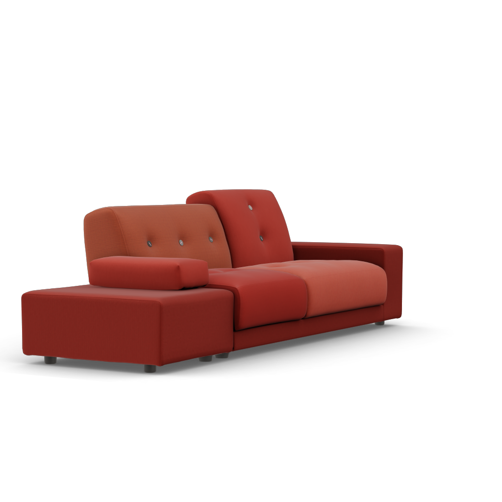 Polder Sofa by Vitra #Fabric mix "The Earth Reds"/armrest right/ sitting left/dark