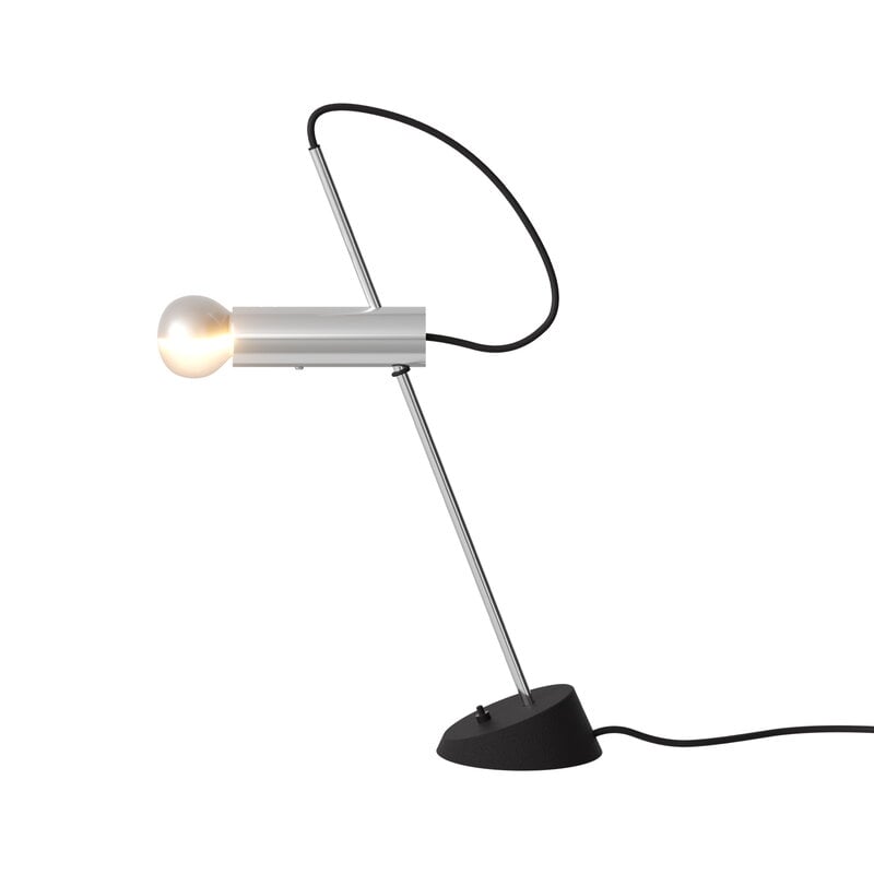 Model 566 table lamp by Astep #polished steel #