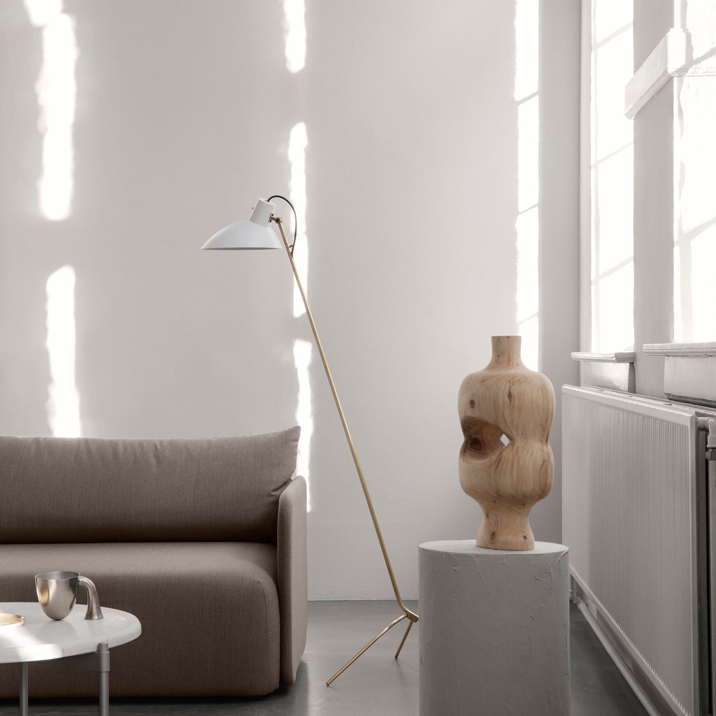 Floor Lamp Vv Cinquanta by Astep #Brass Frame / White Reflector