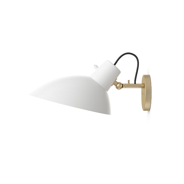 VV Cinquanta Wall Light by Astep #Brass/White w/switch