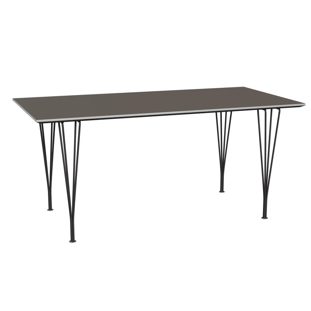 Rectangular - B638, Dining Table, 160 x 80 cm (Table Height - 72 cm) by Fritz Hansen #Fenix / Grey (718)/Brushed metal / Aluminium - Matt/Powder Coated Steel / Warm Graphite (180)