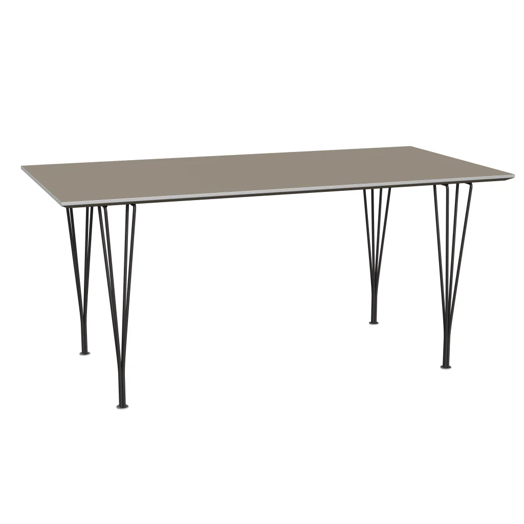 Rectangular - B638, Dining Table, 160 x 80 cm (Table Height - 72 cm) by Fritz Hansen #Fenix / Brown Ottawa (717)/Brushed metal / Aluminium - Matt/Powder Coated Steel / Warm Graphite (180)