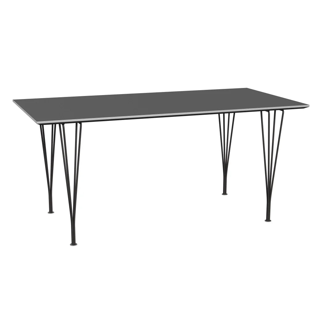 Rectangular - B638, Dining Table, 160 x 80 cm (Table Height - 72 cm) by Fritz Hansen #Fenix / Grey Bromo (724)/Brushed metal / Aluminium - Matt/Powder Coated Steel / Warm Graphite (180)