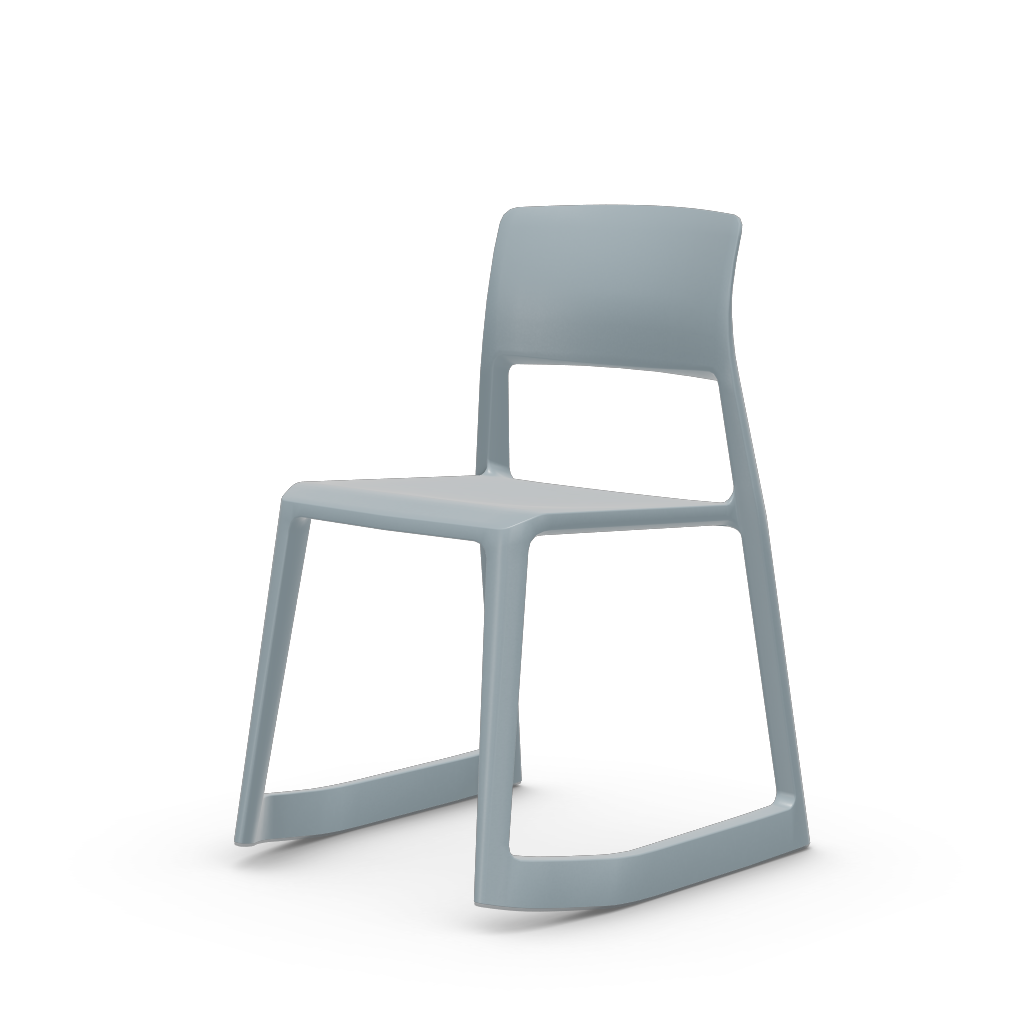 Tip Ton solid plastic chair with a forward-tilt by Vitra #ice grey