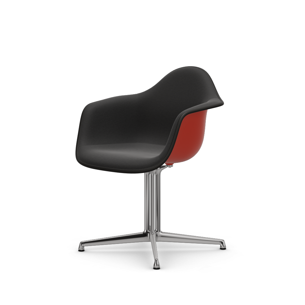 EAMES Plastic Armchair Dal (with Full Upholstery) (Color of Seat Shell -Poppy Red) (Request Info)