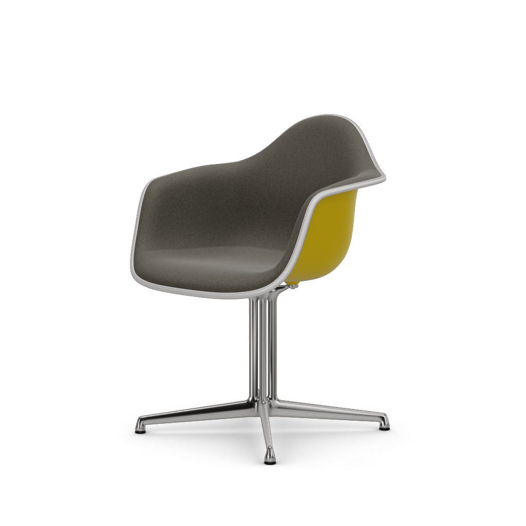 EAMES Plastic Armchair Dal (with Full Upholstery) (Color of Seat Shell -SUNLIGHT) (Request Info)