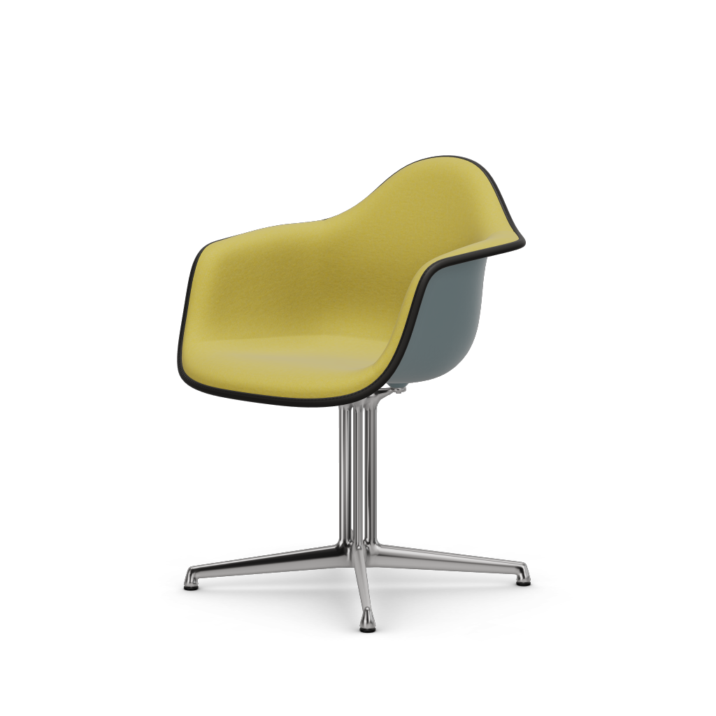 EAMES Plastic Armchair Dal (with Full Upholstery) (Color of Seat Shell -Ice Grey) (Request Info)