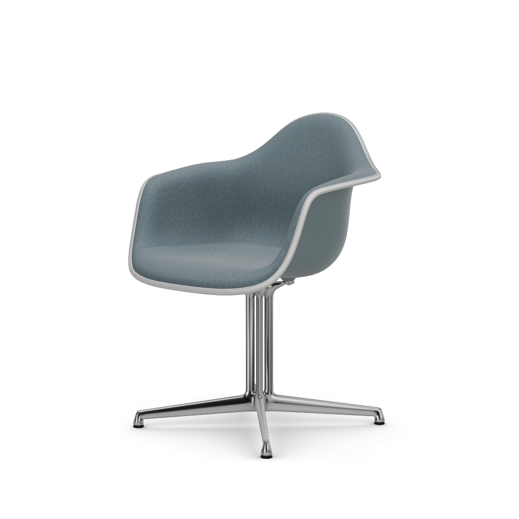 EAMES Plastic Armchair Dal (with Full Upholstery) (Color of Seat Shell -Ice Grey) (Request Info)