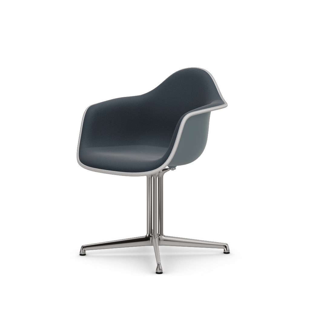 EAMES Plastic Armchair Dal (with Full Upholstery) (Color of Seat Shell -Ice Grey) (Request Info)